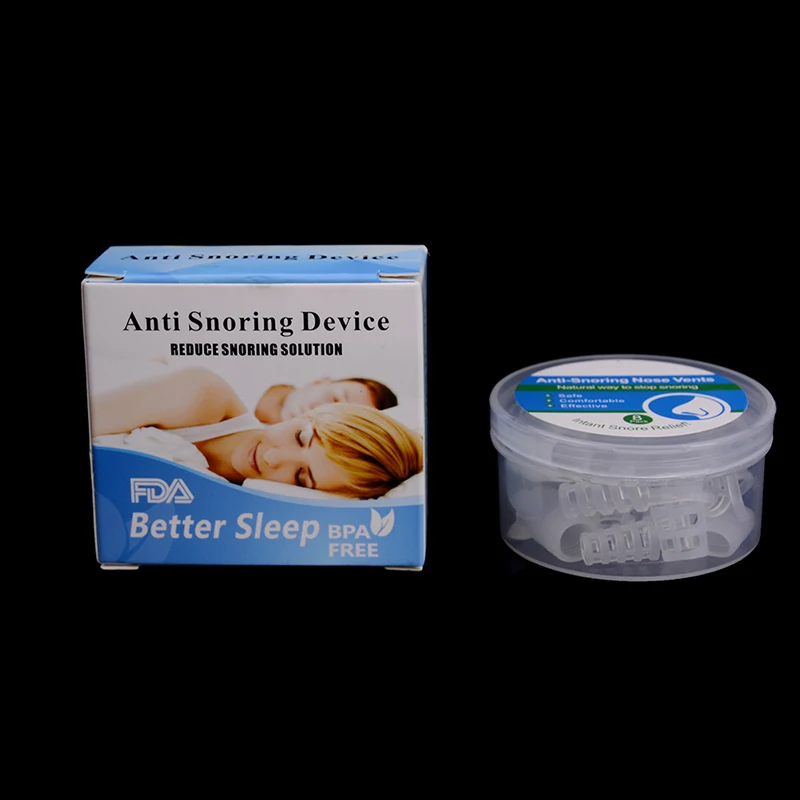 8PCS Anti Snoring Breathe Easy Sleep Nose Clip Snore Stopper Aid Nasal Dilators Device Congestion Aid No Strips Cones