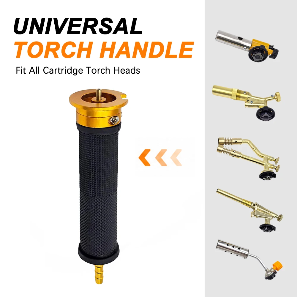 Universal Cartridge Torch Handle Ergonomic Grip for Gas Torch Extension Hose Welding Soldering Heating Firegun Handle