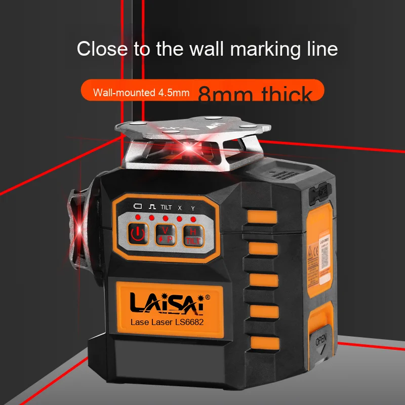 Laisai LSG6682 Hohe Präzision Starke Licht Grün Laser Level Feine Linie Infrarot Reversible Elektronische Ebene Für DIY