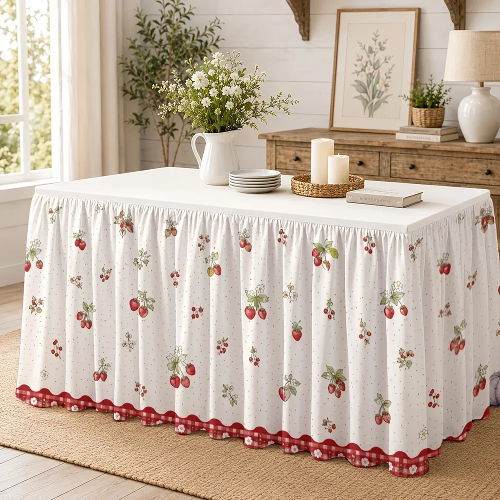 One tablecloth, polyester, cherry blossom flower pattern, for wedding reception, banquet, restaurant.