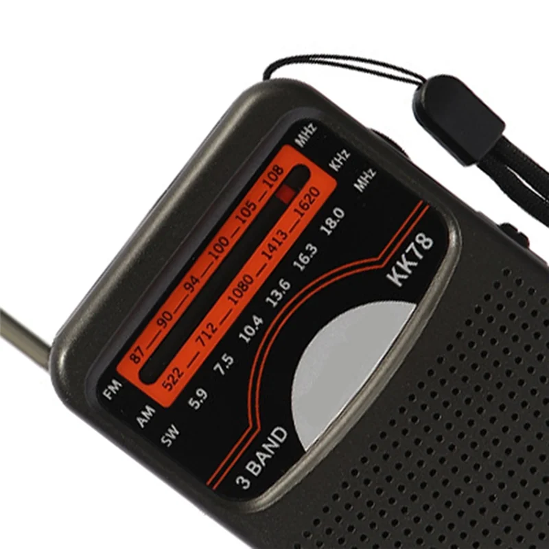 Kk78 Universal Emergency Radtio Portable Sw/Am/Fm LCD Display Pocket Pointer Telescopic Angten-Y47A