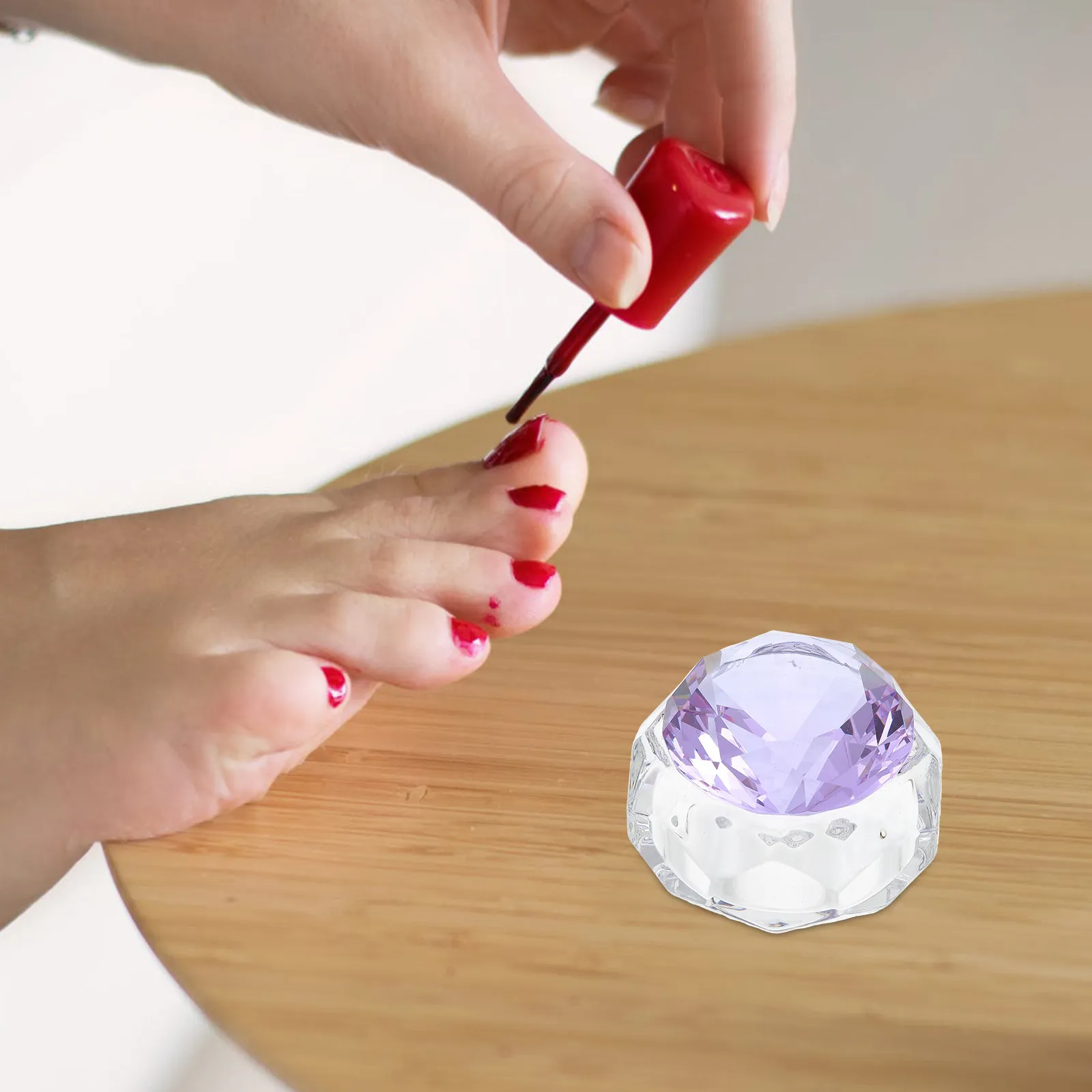 

Lidded Crystal Manicure Cup Transparent Nail Liquid Holder Nail Art Cleaning Tool Powder Mixing Cup Salon Supply Stylish