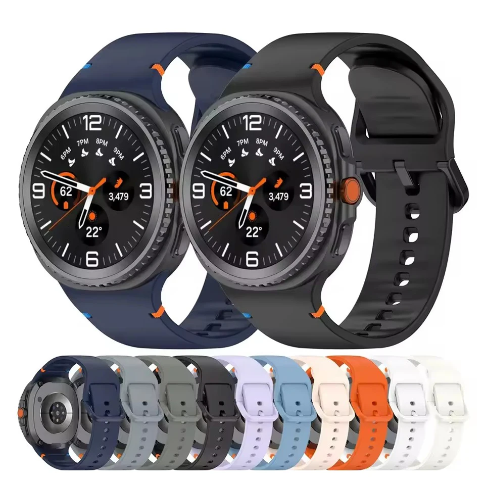 

Силиконовый ремешок для Samsung Galaxy Watch 8, 40 мм, 44 мм, Watch 8, классический браслет 46 мм, мягкий ремешок для часов, браслет Correa