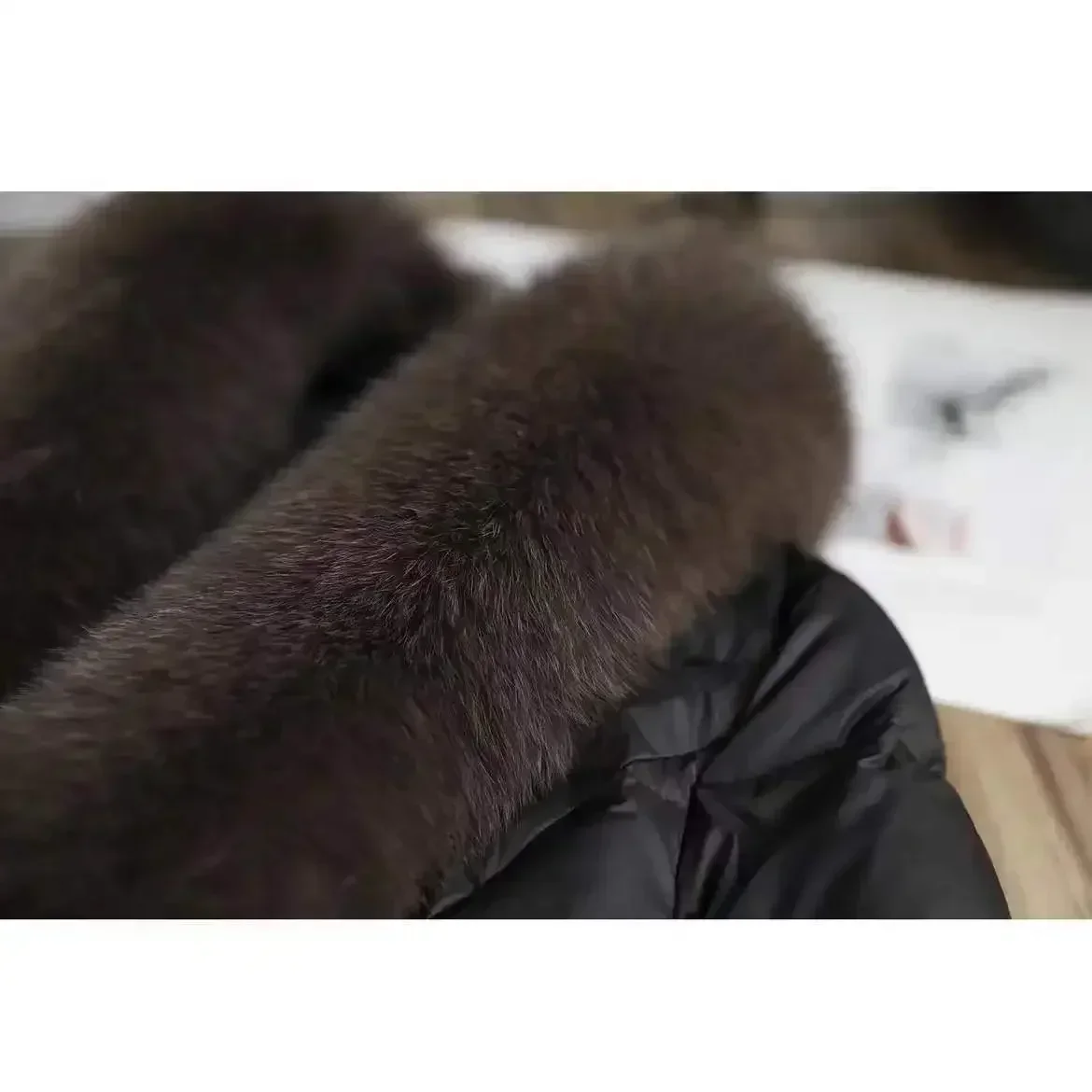 Winter New Fur Collar Women Down Jacket 90% White Duck Down Parkas Black Hooded Long High-end Down Jacket