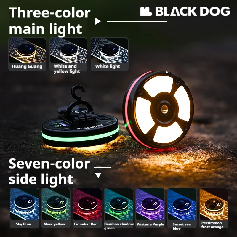 Naturehike BLACKDOG التخييم مصباح لتهيئة الجو السفر في الهواء الطلق الطوارئ المغناطيسي شنقا مصباح المحمولة عمر البطارية طويلة جدا