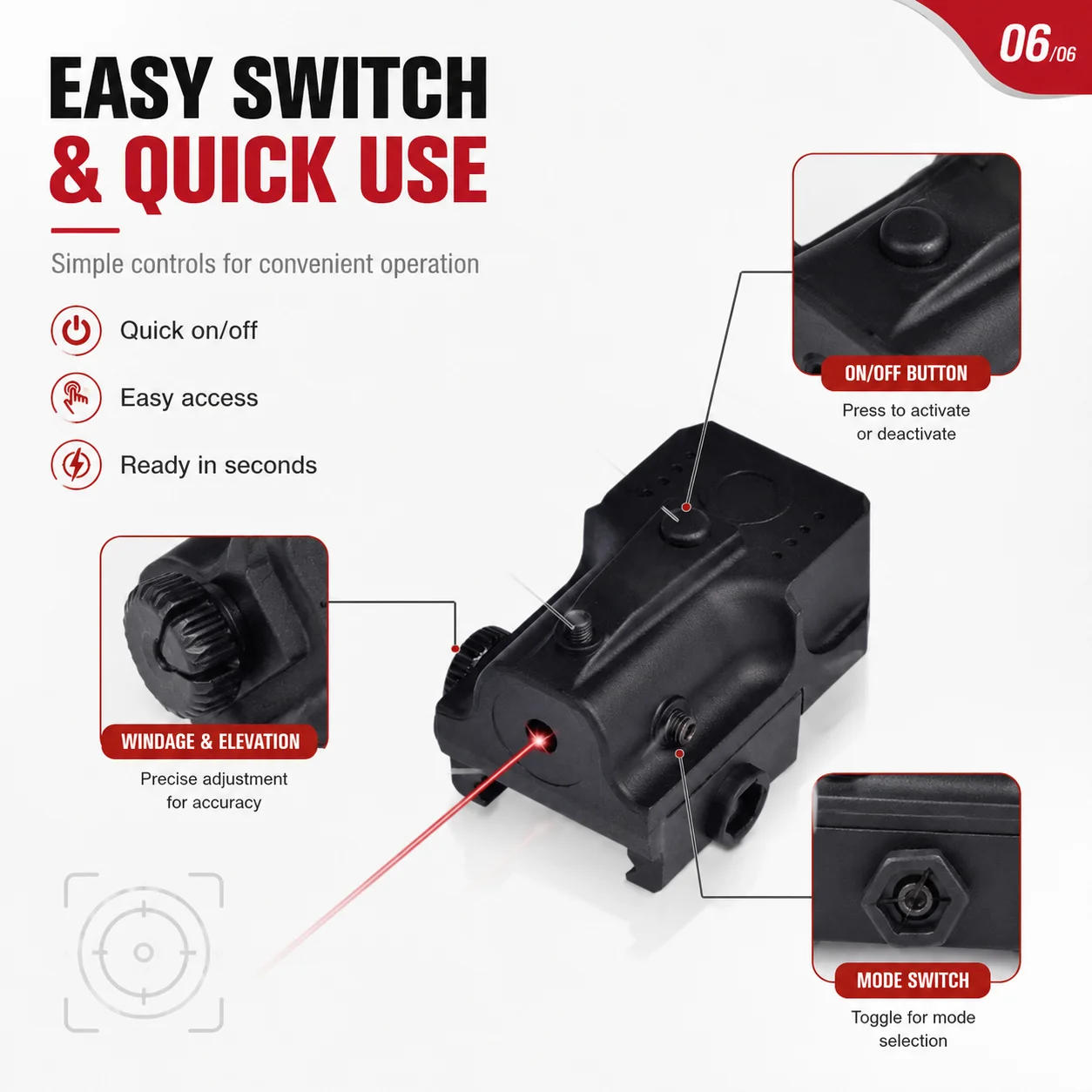 Unique Mini Red Beam Hobby Ornament Universal 20MM Adjustable Mount Collection Gift