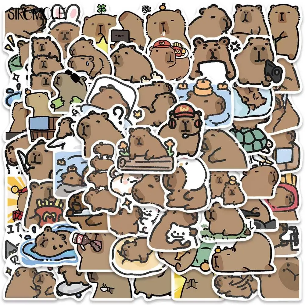 10/30/50PCS Cartoon Cute Little Capybara Graffiti Stickers Animals Kawaii DIY Travel Luggage Fridge Laptop Sticker Kids Decals