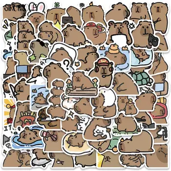 10/30/50 pçs dos desenhos animados bonito pequeno capivara graffiti adesivos animais kawaii diy viagem bagagem geladeira portátil adesivo crianças decalques