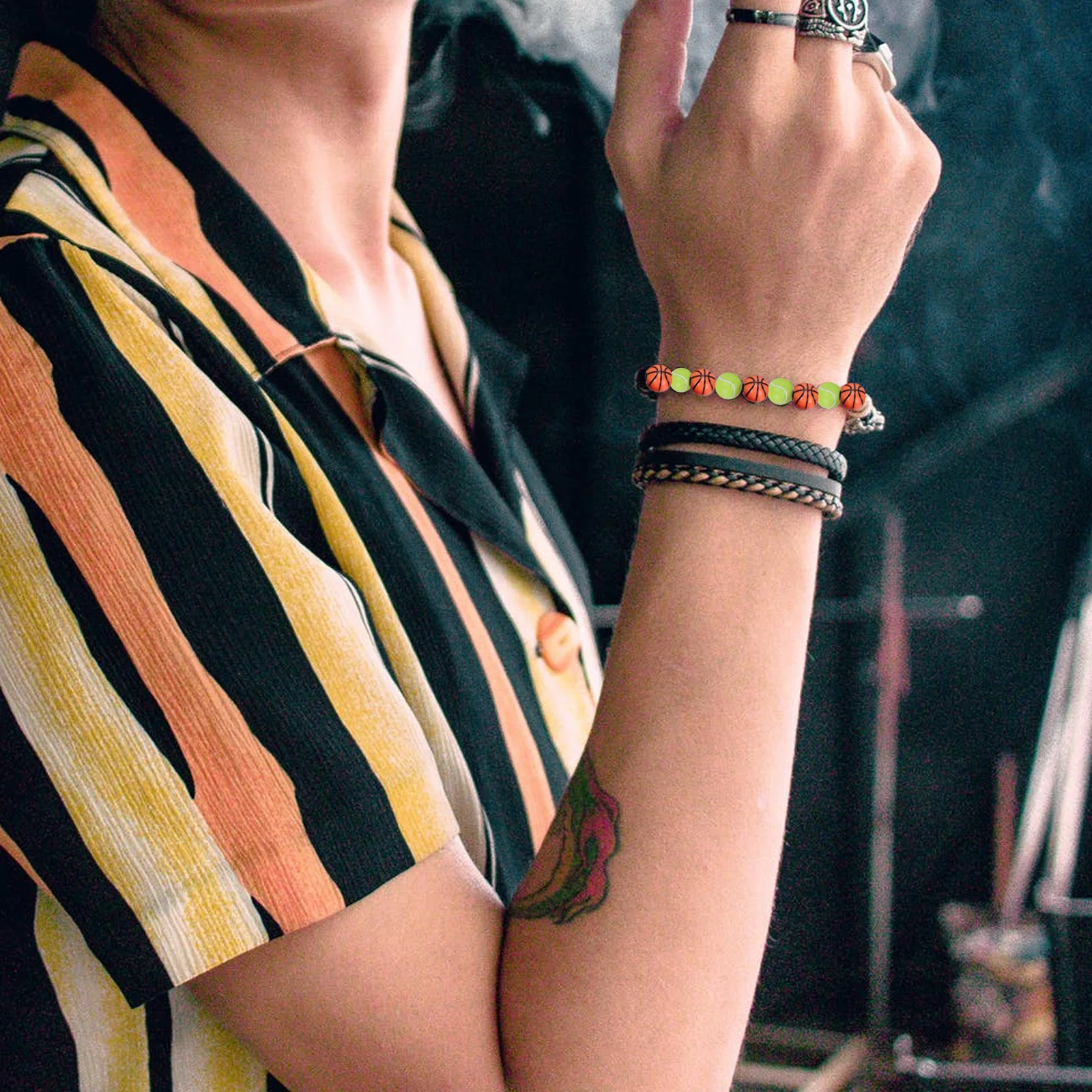 

350Pcs DIY Beads Sports Ball Spacer Beads for Jewelry Making Durable Lightweight Craft Supplies Bracelet Accessories