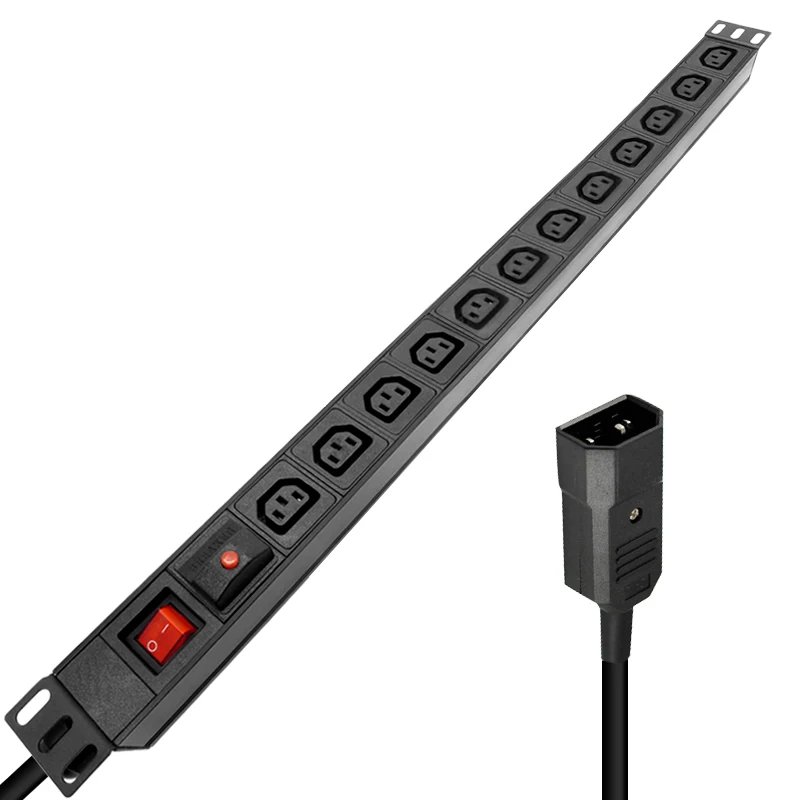 

12AC C13 Output Aluminum alloy Power Strip socket Portable installation overload protection EU UK US AU C14 PLUG 4000W