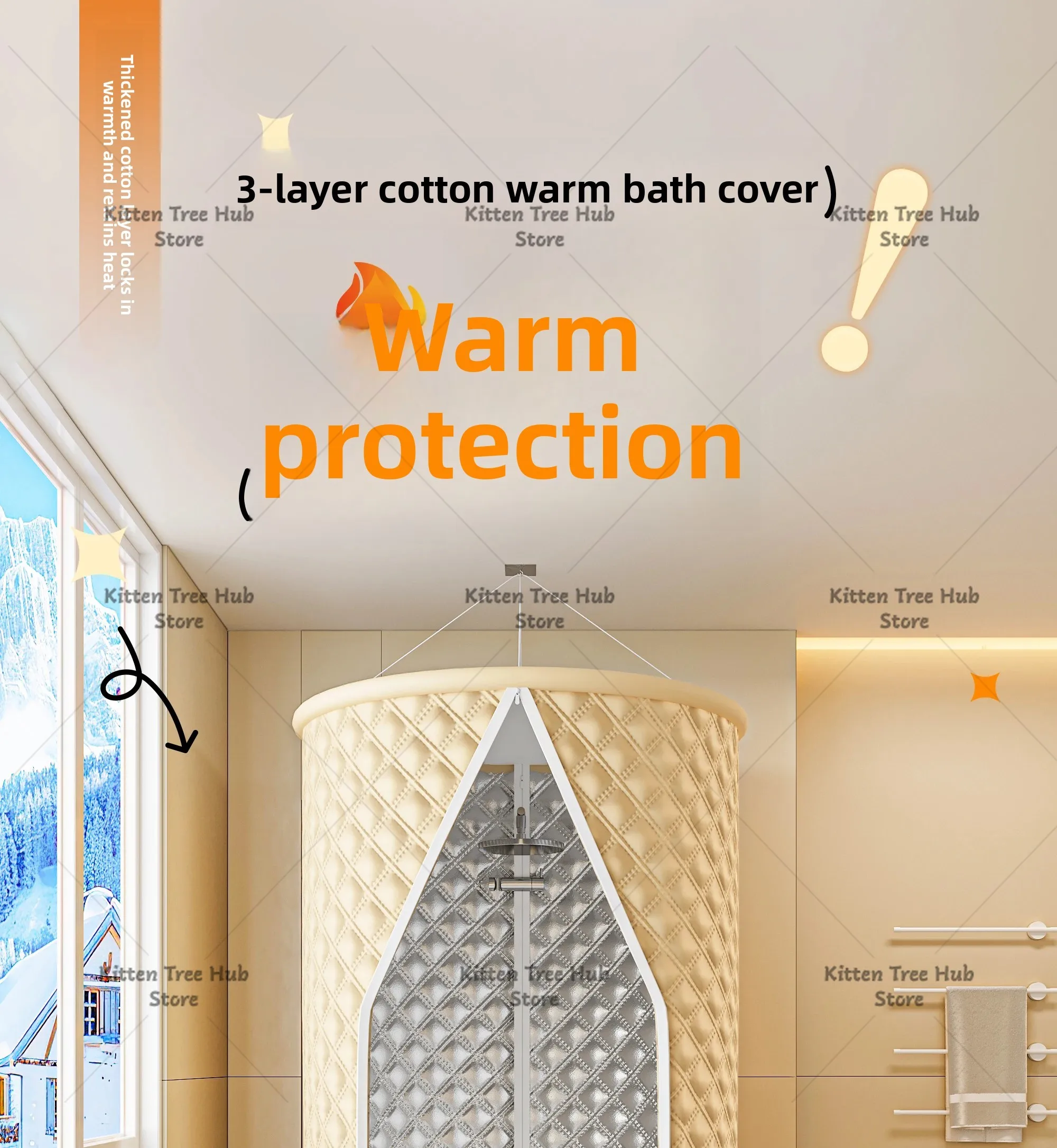 Household old-fashioned bath cover, bath net, baby bath, thermal insulation and warm bath