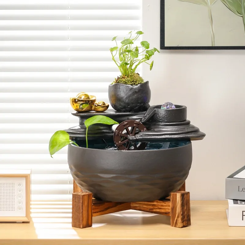 DSA Gift Transshipment Ornament Ceramic Office Living Room Simple Fish Tank Fountain Circulating Water Flowing Water Living Room