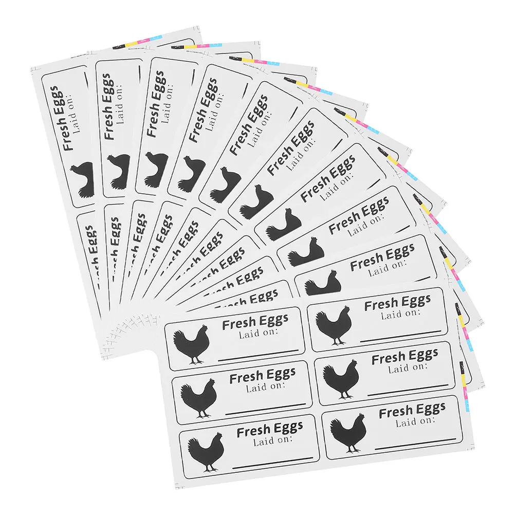 

100 Sheets Writable Egg Carton Stickers Self Adhesive Chicken Farm Labels Fresh Eggs Packaging Market Organizing Labels