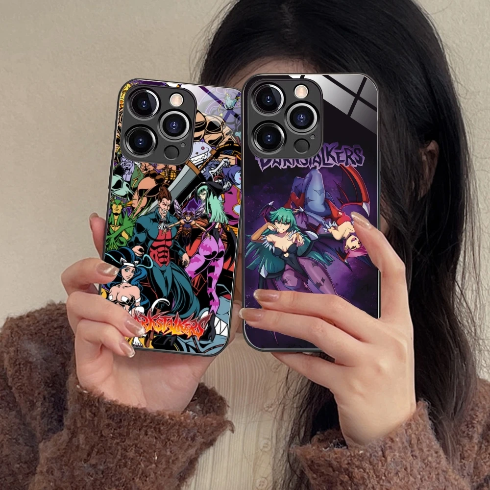 Darkstalkers Morrigan Mobile Cell Phone Case for iPhone 16 15 14 13 12 11 X XR XS 8 Pro Max Plus Mini PC Glass Phone Cover Shell