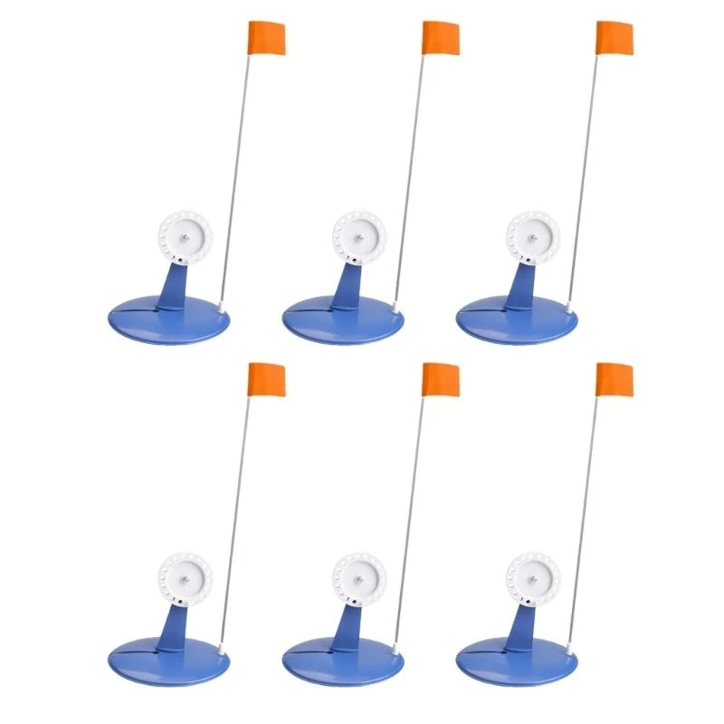 6pcs Gelo Pesca Dicas gelo Bandeiras pesca Indicadores Inclui bandeiras e bolsa armazenamento para entusiastas da pesca