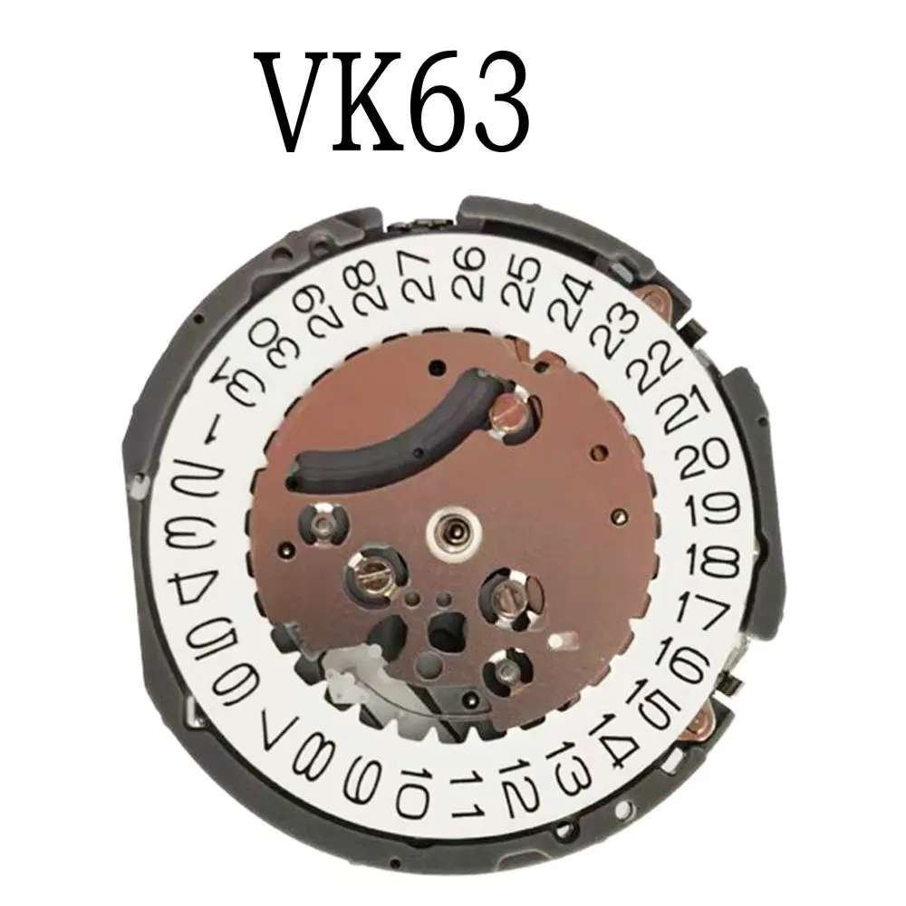 VK63A Quartz Watch Movement Date At 3O'clock Chronograph Watch Movement w/Battey For VK SERIES VK63A VK63 WatchSingle Calendar