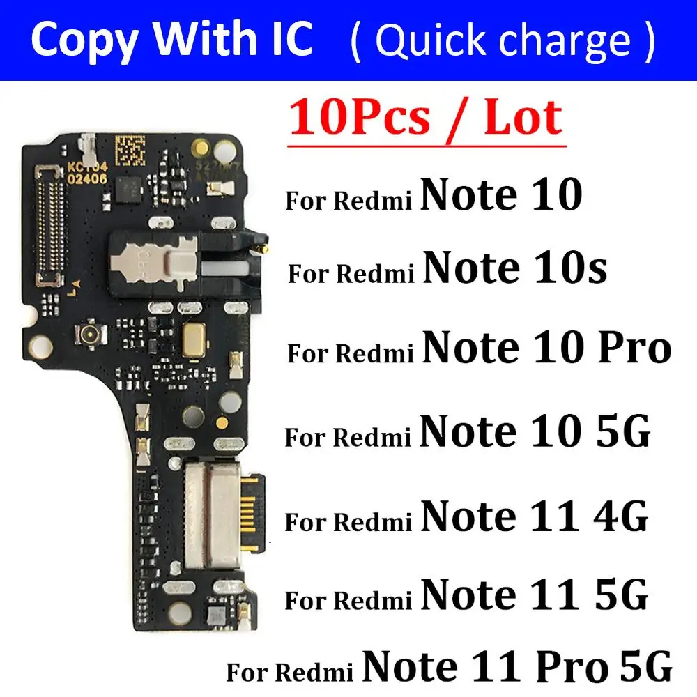 

10Pcs Charger Board PCB Flex For Xiaomi Redmi Note 10 Note10 Pro 10s 11 Pro 4G 5G USB Port Connector Dock Charging Flex Cable