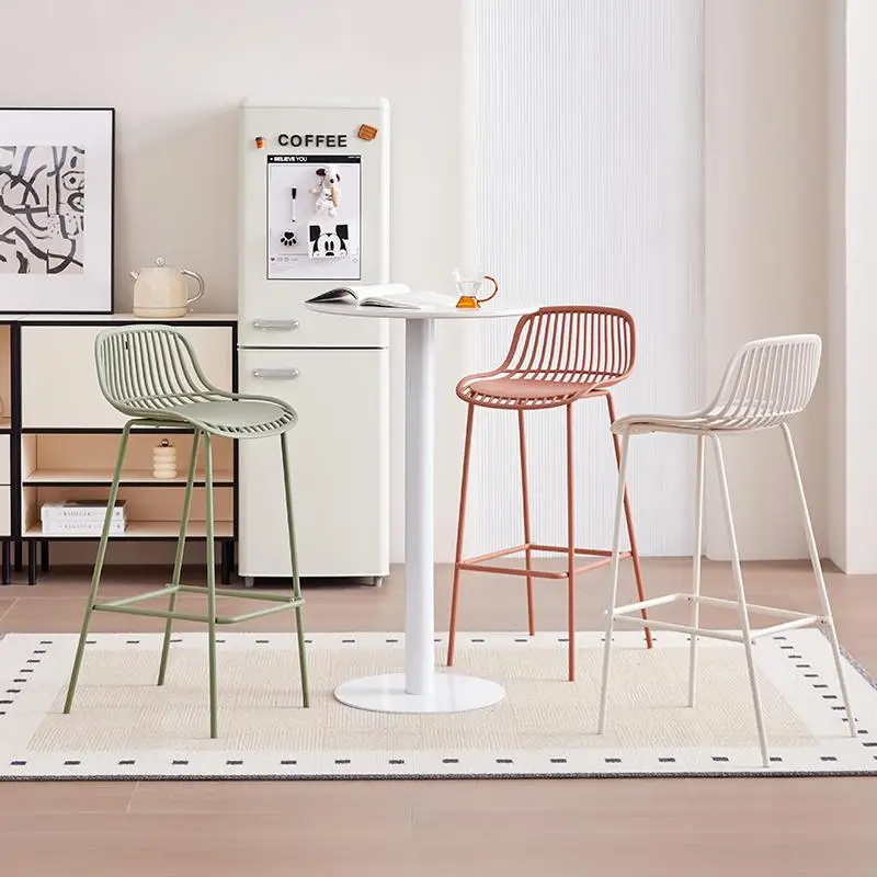 

Minimalist Creative Bar Chairs Party Light Luxury Reception Designer High Chairs Nordic Make Up Taburetes De Bar Home Furniture