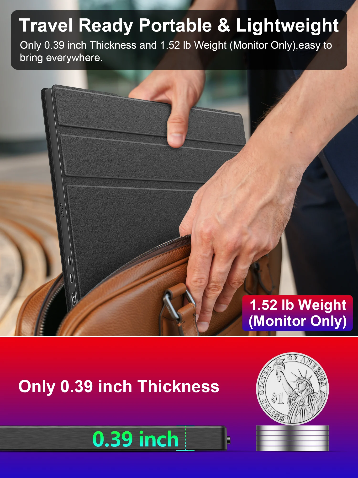 شاشة Amoudo 16 بوصة 2560*1600P 120 هرتز محمولة FHD شاشة كمبيوتر محمول لأجهزة الكمبيوتر المحمول/الكمبيوتر الشخصي/Mac/PS345/X-bo شاشة موسع