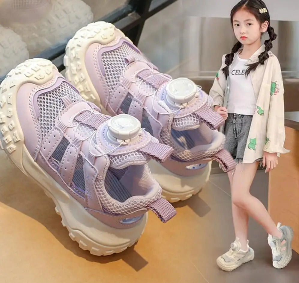 

Children's Sports Sandals Girls Summer Outdoor Soft Athletic Water Shoes Breathable Hollow Sneakers Kids Anti-Slip Beach Sandals