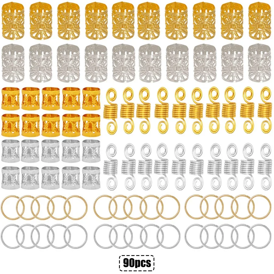 

90pcs Braided Hair Jewelry Metal