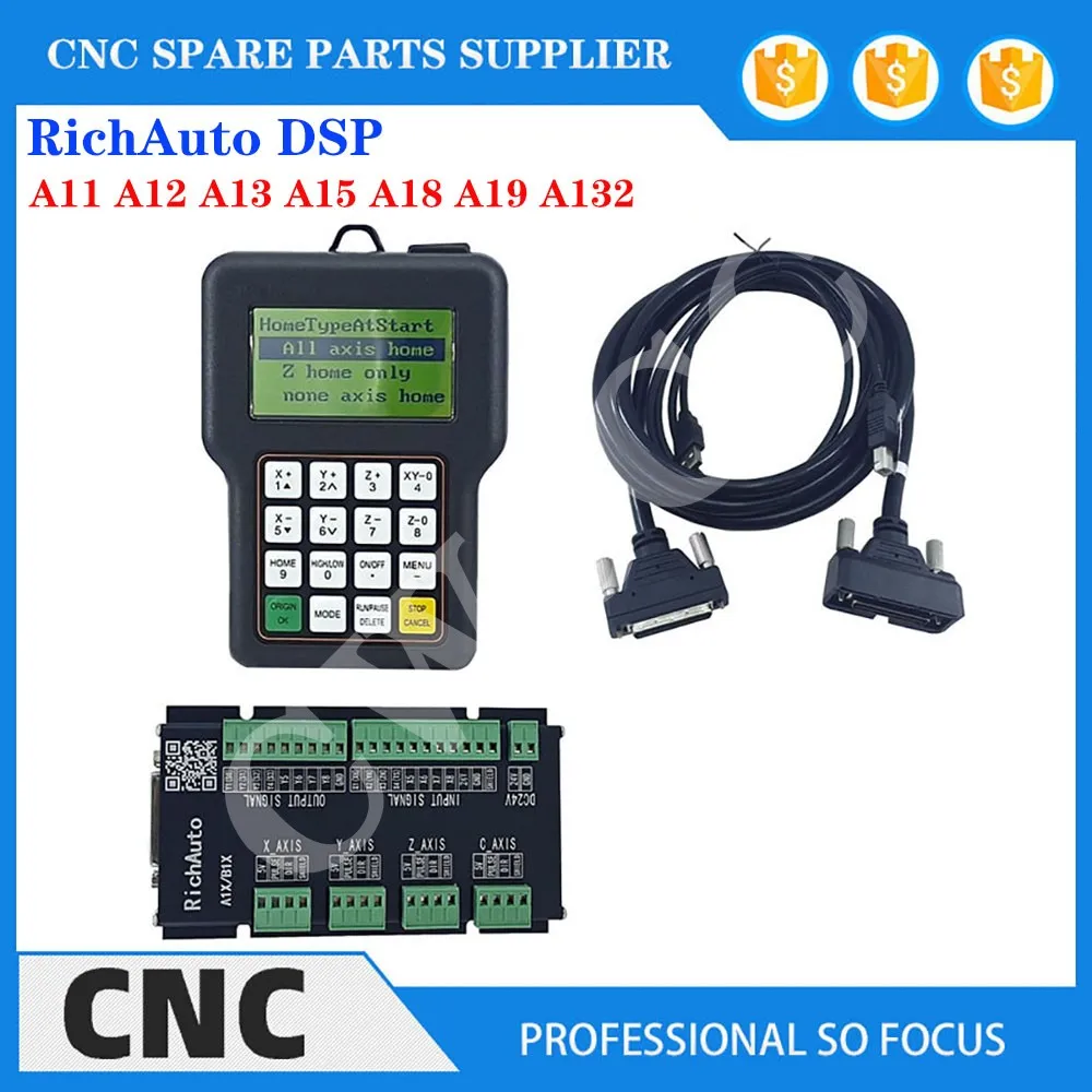 

RichAuto DSP handheld controller A11 A12 A13 A15 A18 A19 A132 engraving, milling, turning and grinding 3/4 axis motion system