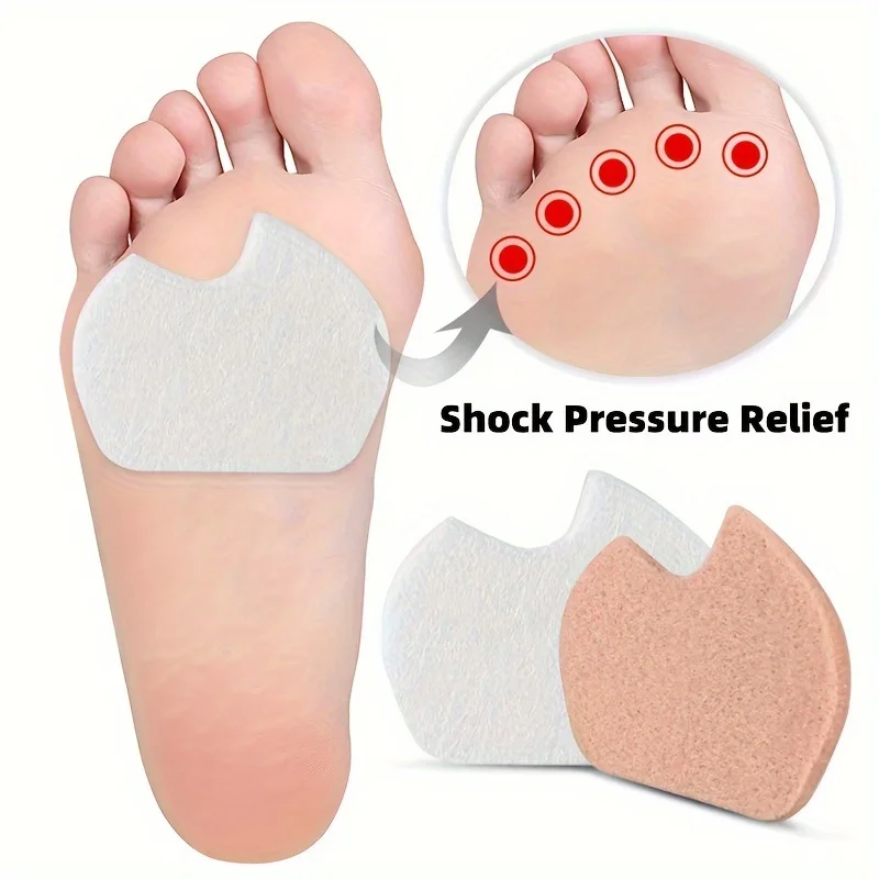 6-72PCS Felt Callus Pads Metatarsal Foot Pads Insert Pads Of Foot Cushion,  Non-Slip Met Foot Pads For Shoes for Men Women