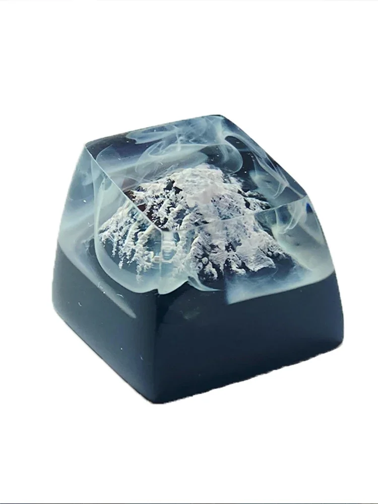 Mechanical Keyboard DIY Customized Resin Keycap Craftsman Male ESC Key Gift List Fuji Mountain Transparent Keycap