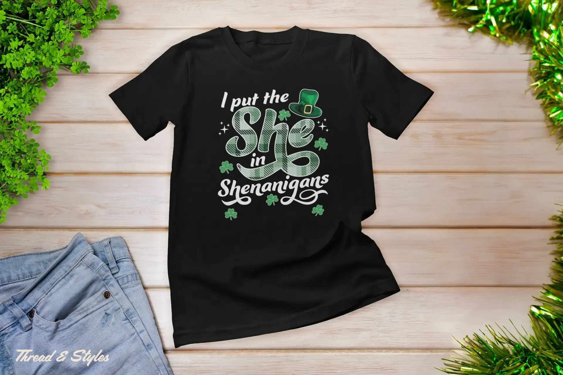 I Put the She in Shenanigans shirt Saint Patrick s Day T Womens St Patricks Irish Lucky Shamrock Squad