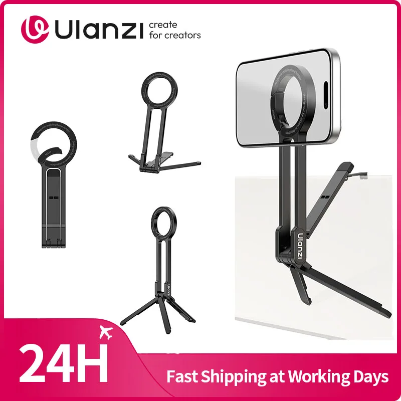 

​Ulanzi MA57 Magsafe Carabiner Phone Tripod Selfie Stick Magnetic Phone Handle for iPhone 17 16 15 14 for Outdoor Travel