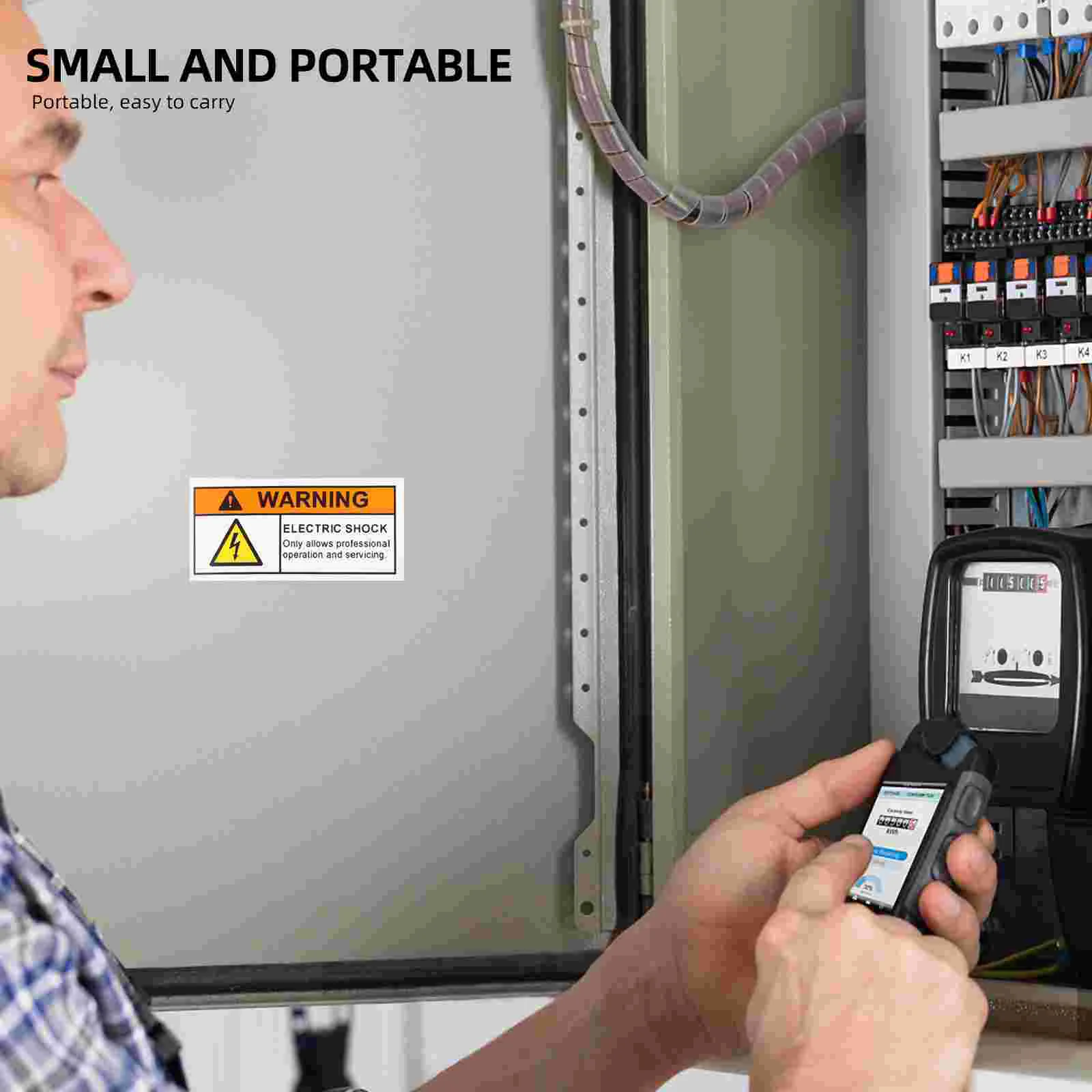 4 Pcs Electric Shock Stickers Safety Decals Electric Panel Labels Caution High Voltage Signs Adhesive PVC Lasting