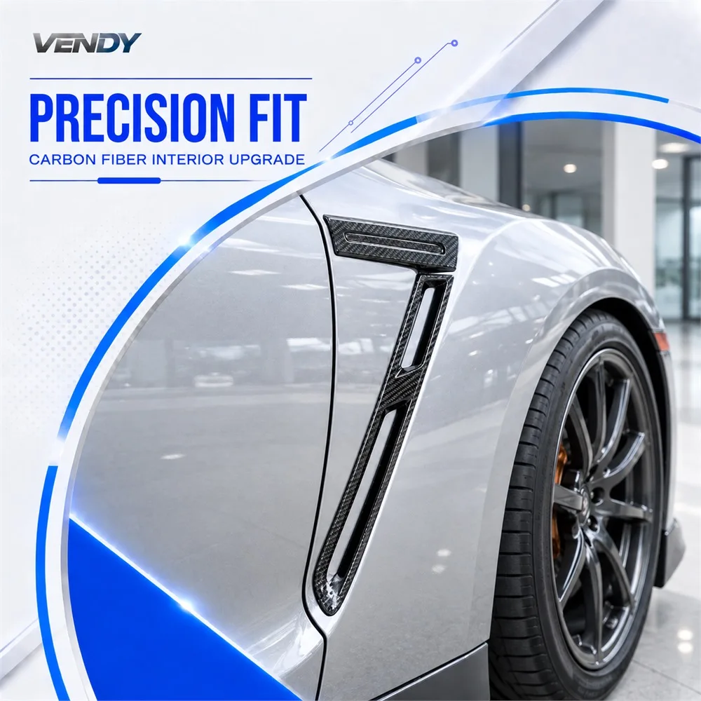 Real Carbon Fiber For Nissan GTR R35 2008-2016 Side Fender Sticker Cover Trim Modified Parts Accessories