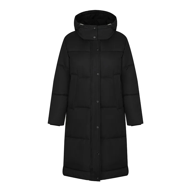 YJKDYK 2024 Winter Long Women\'s Jacket Female Casual Hooded Straight Cotton Jacket Women Pure Color Thicken Warm Jacket Parkas