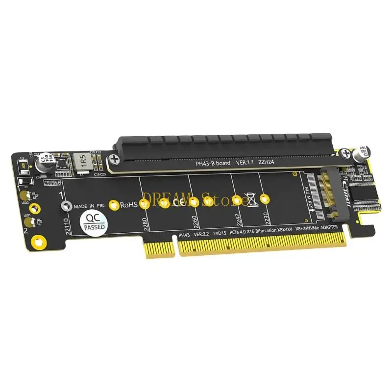Divisor de tarjeta de expansión PCIe4.0, ranura X16 en dos conexiones X4, adaptador PCIe x16 (x8) para disco M.2 NVMe, venta múltiple