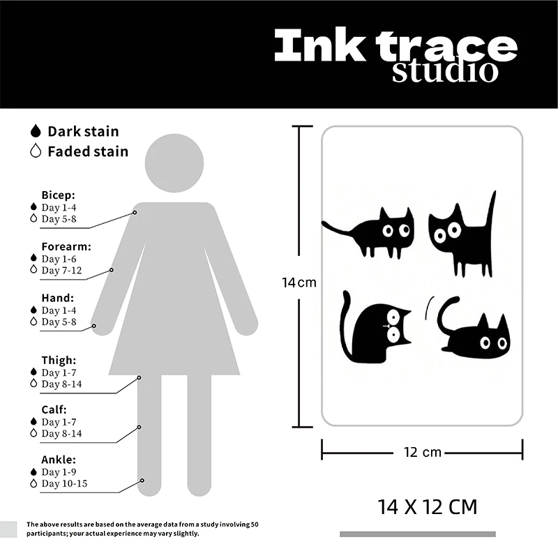 Kooky Cats Temporary Tattoo,Lasts To 15 Days New Technology Magic Waterproof Semi Permanent Sticker.