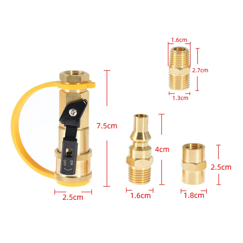 Propan-Adapter, sichere Verbindung, Messing-Propan-Adapter, kompaktes Design, integrierter Schalter, Ventil-Leck-Prävention