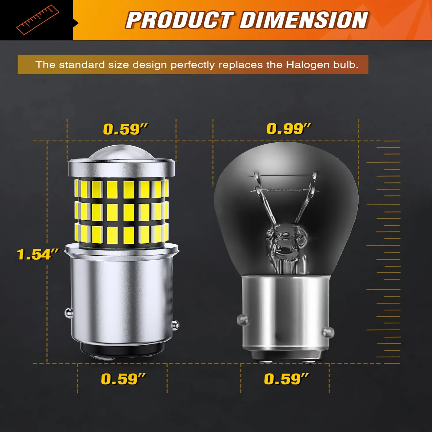 Nilight 1157 LED Bulb 2PCS 57LED 6100K Cool White 2057 2357 BAY15D 7528 Reverse Back Up Light Day Running Light Tail Light with Projector Replacement for Trucks Cars Motorcycles