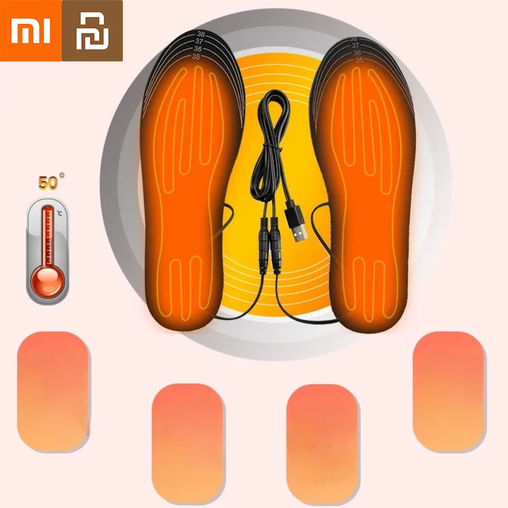 Xiaomi Youpin USB перезаряжаемые стельки с подогревом, размер 35-46, подушечка для обуви с электрическим подогревом для катания на лыжах на открытом воздухе, зимние грелки для ног