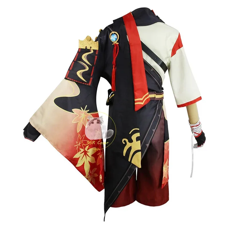Game Kaedehara Kazuha Cosplay Costume Genshin Impact Cosplay Uniform Wig Halloween Carnival Samurai Costume for Comic Party Men