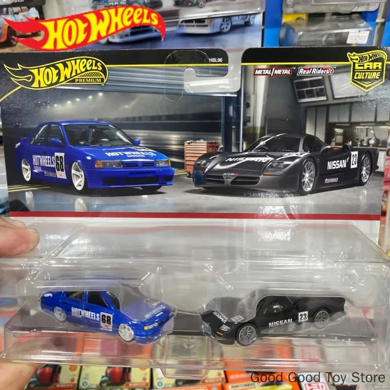 In Stock Hot Wheels Premium Car Culture 94 Nissan Primera & Nissan R390 Gt1metal 1:64 Diecast Car Model Collectible Vehicle Toy