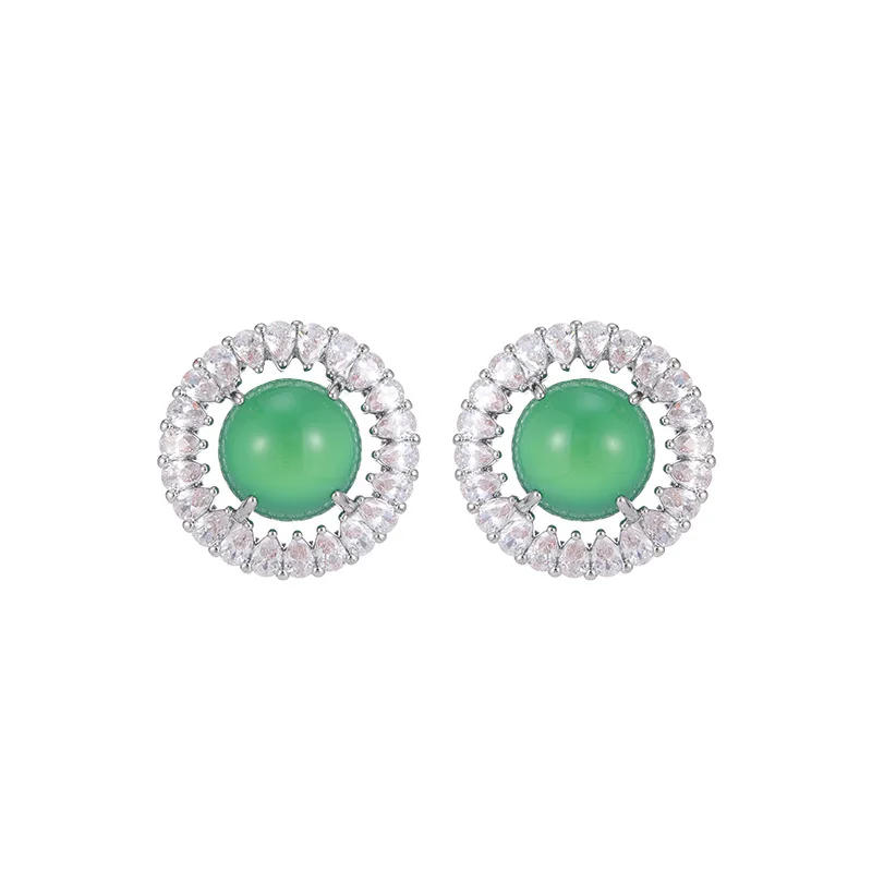 2025 brand-new retro high-end traditional Chinese-style earrings with exquisite round stud earrings