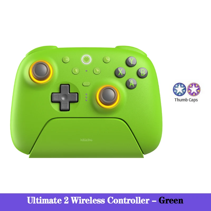 8BitDo Ultimate 2 draadloze controller, Bluetooth/USB/2.4G gamepad met TMR joystick-oplaadstation voor Windows PC, Apple, Steam &