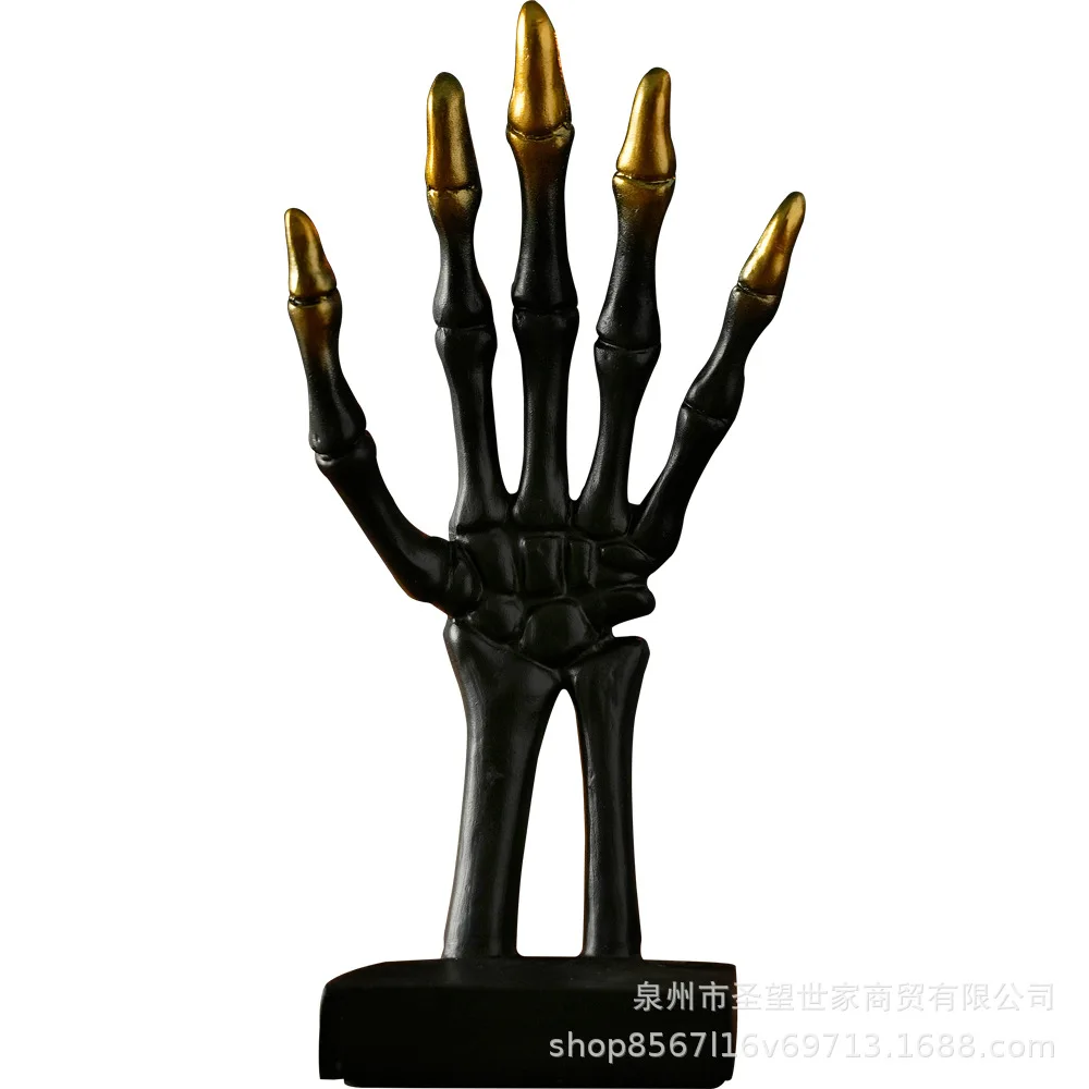 

Explosion Halloween Skeleton Palm Gesture Pendant Storage Props Home Desktop Small Ornament Resin Craftsmanship