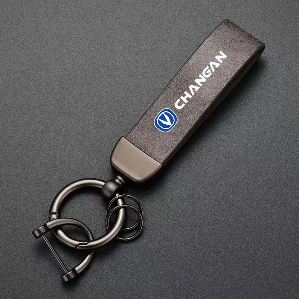 High Grade Leather Car Keychain Key Ring Key Holder Accessories For Changan CS75 CS55 CS35 CS95 EADO CS15 CX70 UNI-V 4