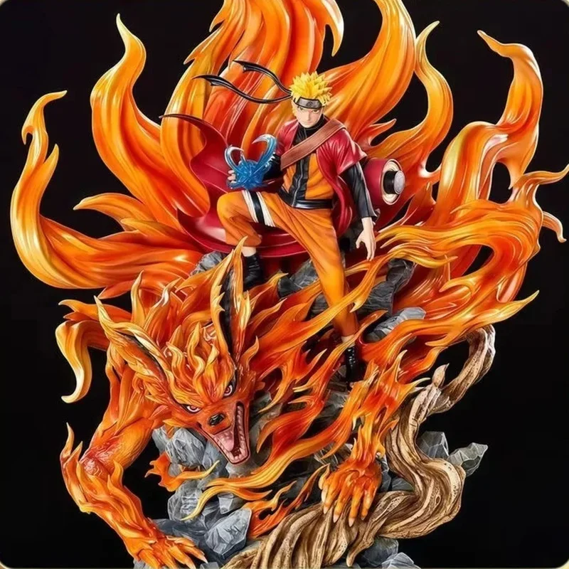 Gk 43cm Naruto Kurama Chakra Modus Shippuden Anime Actionfigur Statue Kyuubi Modell Figurine Sammlung für Erwachsene Sammler