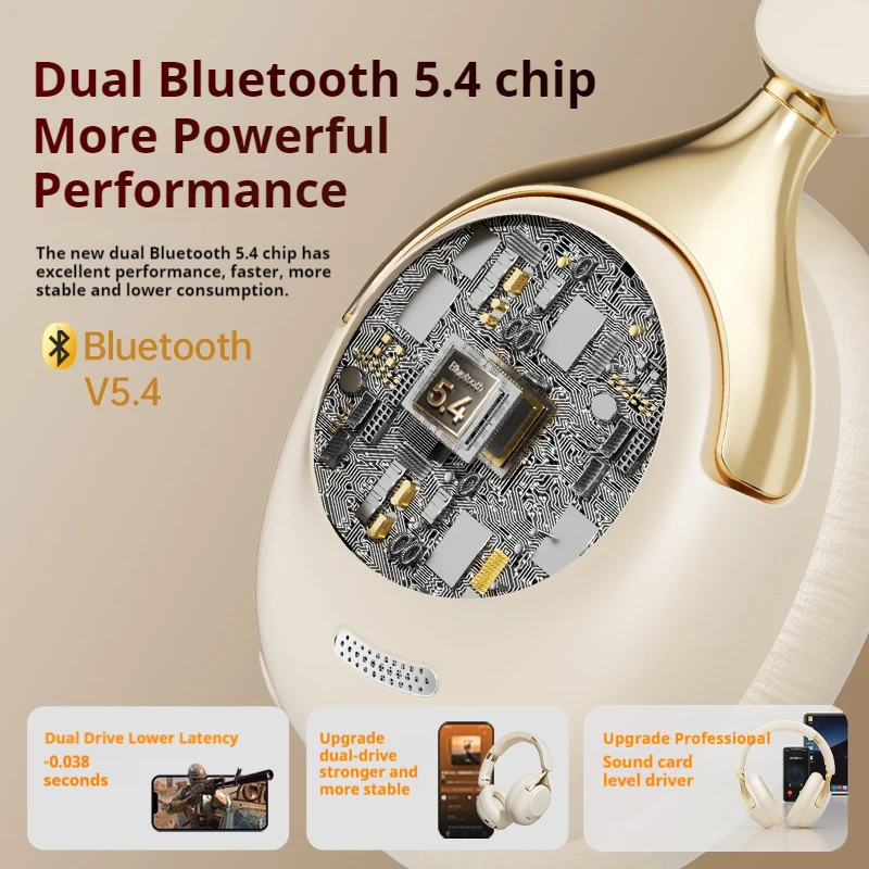 ANC Шумоподавление 100 часов воспроизведения Bluetooth-наушники 360° °   Беспроводные гарнитуры с объемным звуком, спортивные геймерские наушники с HD-микрофоном