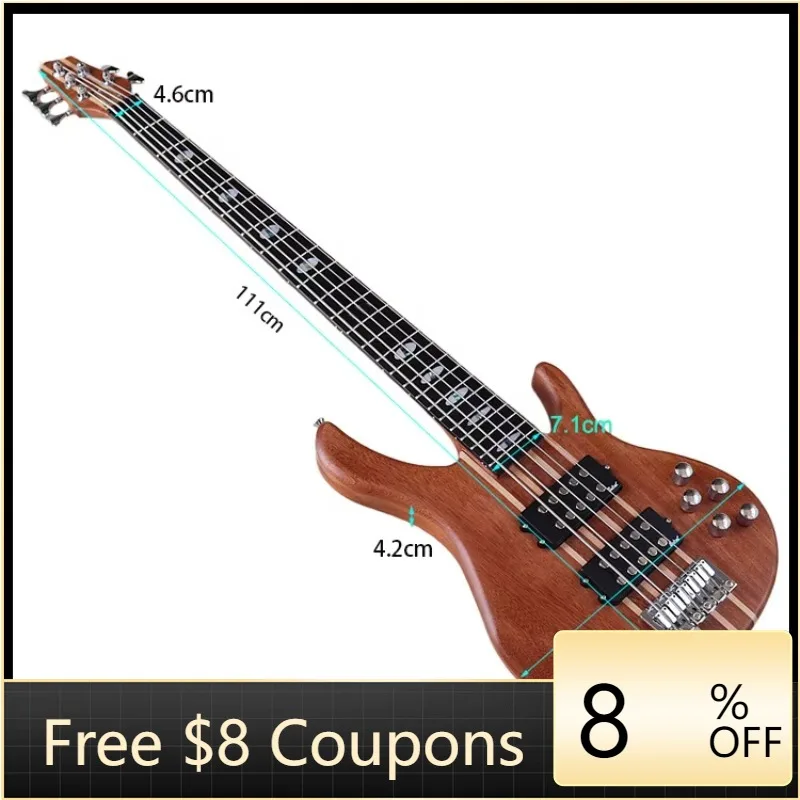 

STLF Factory OEM 5 Strings Electric Bass Battery Customized Neck Thru Body Active Pickup 5string 24 Frets Vintage Classical Bass