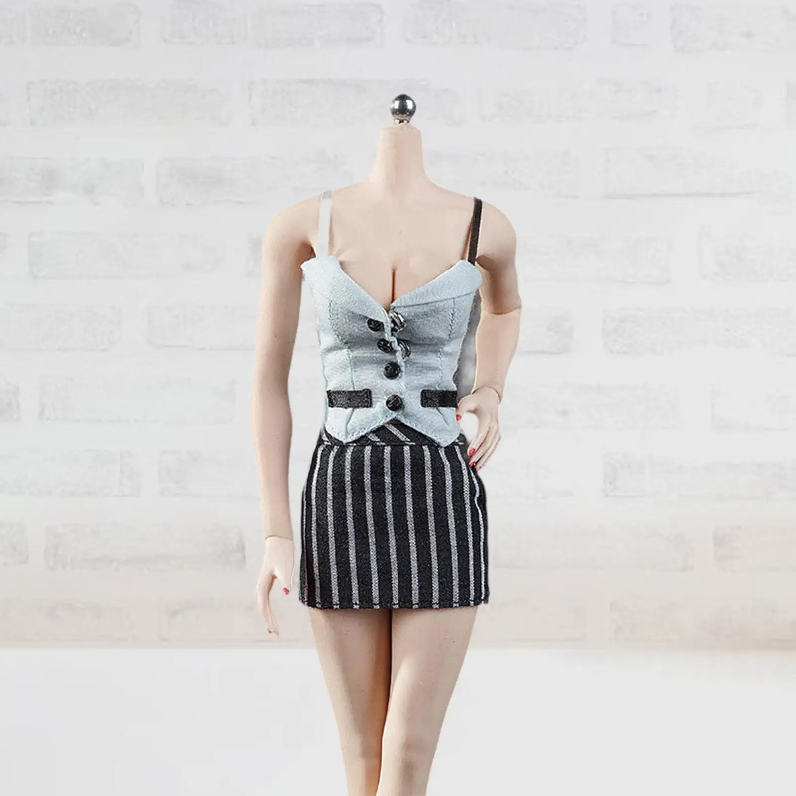 

3 предмета одежды для кукол-фигурок в масштабе 1/6: топ, юбка и галстук, модный наряд для косплея, одежда для 12-дюймовых фигурок.