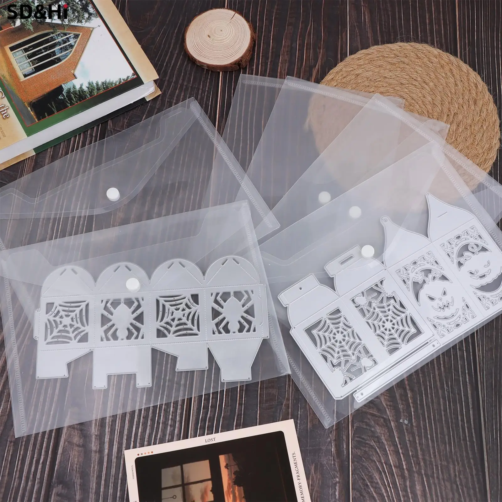 24Pcs Clear Stempel En Sterven Opbergtas Hersluitbare Plastic Opslag Pocket Grote Envelop