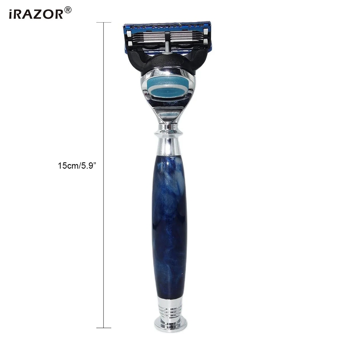 ماكينة حلاقة مبللة للرجال من iRAZOR مع مقبض أزرق مساحة للسفر - أداة حلاقة قريبة ناعمة كهدية عيد ميلاد #3